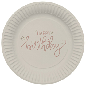 Happy Birthday Paptallerkener Crème Rosé