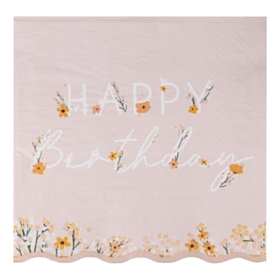 Florale Happy Birthday Servietter