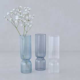 Mini Riflede Glasvaser Blå