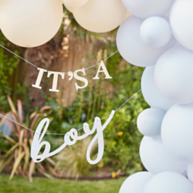 It's A Boy Guirlande Hvid/Lyseblå