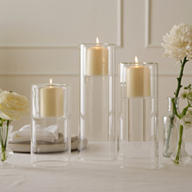 Glas Hurricane Lysestager Klar