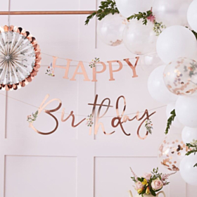 Happy Birthday Floral Guirlande