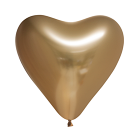 Hjerte Krom Balloner Guld