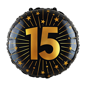 15 Års Golden Celebrations Folieballon