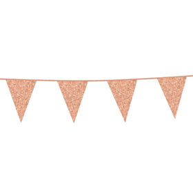 Glimmer Flagguirlande Rosa Guld