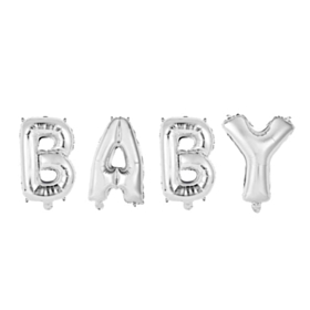 Baby Folieballoner Sølv