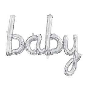 Stor Baby Folieballon Sølv