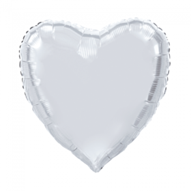 Hjerte Folieballon Sølv