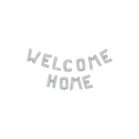Welcome Home Folieballon Sølv