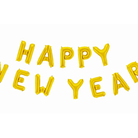 Happy New Year Folieballoner Guld