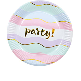 Party Tallerkener Pastel/Guld