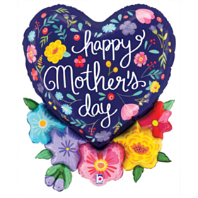Happy Mother's Day Blomster Folieballon