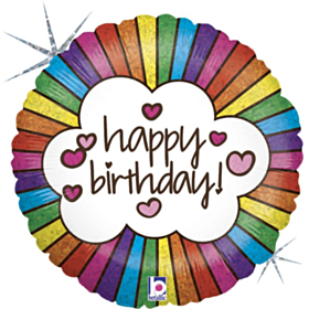 Happy Birthday Regnbue Folieballon
