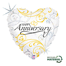 Happy Anniversary Hjerte Folieballon