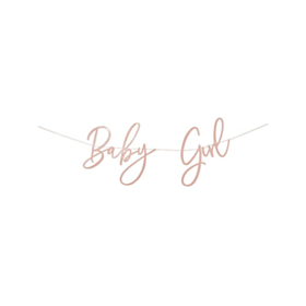 Baby Girl Banner Lyserød