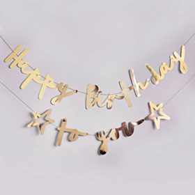 Happy Birthday To You Guirlande Guld