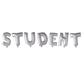 Student Folieballoner Sølv