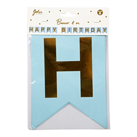 Happy Birthday Vimpelguirlande Lyseblå