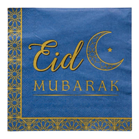 Eid Mubarak Servietter Blå