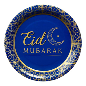 Eid Mubarak Tallerkener Blå