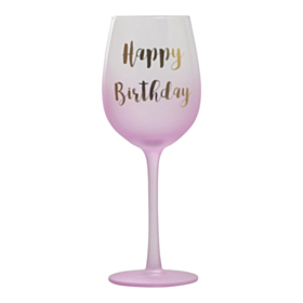 Happy Birthday Vinglas Lyserød