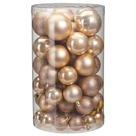 Matte & Shiny Julekugler Champagne/Guld