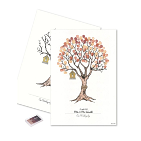 Bryllup Fingeraftryk Plakat Brun