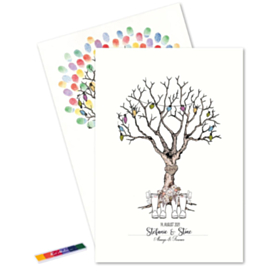 Bryllup Fingeraftryk Plakat Mrs. & Mrs.