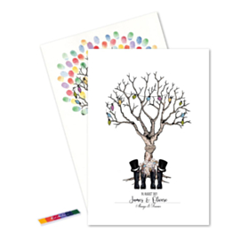 Bryllup Fingeraftryk Plakat Mr. & Mr.