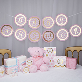 Babyshower Guirlande Lyserød