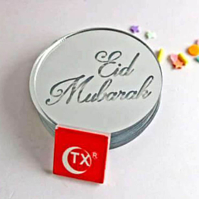 Eid Mubarak Runde Kagetoppe Sølv