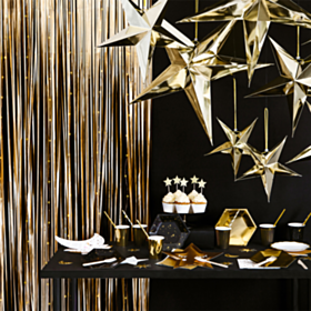 Glimmerforhæng Guld
