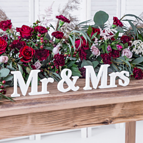 Mr & Mrs Skilt Træ Hvid