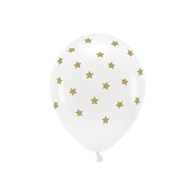 Basic Stjerne Balloner Hvid/Guld