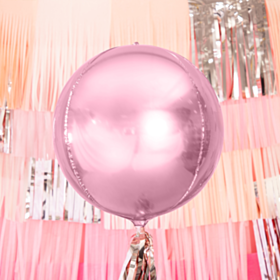 Kuglerund Folieballon Lyserød