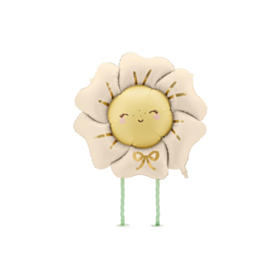 Gående Blomst Folieballon Lys Beige