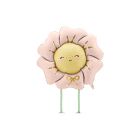 Gående Blomst Folieballon Lyserød