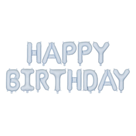 Happy Birthday Folieballoner Lyseblå