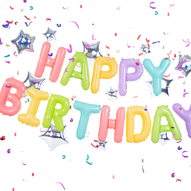 Happy Birthday Folieballon Multifarvet Pastel