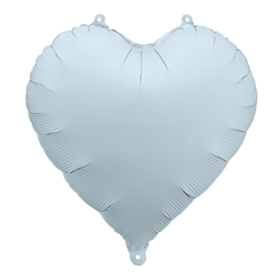Hjerte Folieballon Mat Lyseblå
