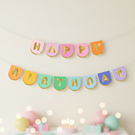 Happy Birthday Guirlande Farvemix
