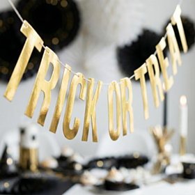 Trick or Treat Halloween Guirlande Guld