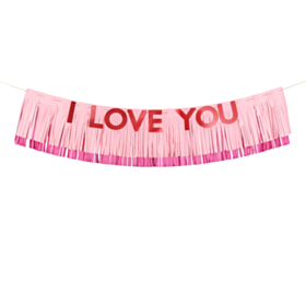 I Love You Guirlande Lyserød