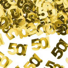50 Års Konfetti Guld