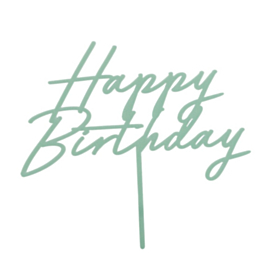 Happy Birthday Akryl Kagetopper Mat Grøn