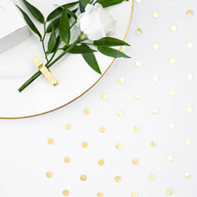 Prikket Organza Bordløber Guld