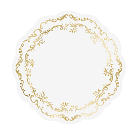 Ornament Dækkeservietter Guld/Hvid