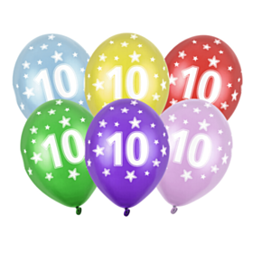 10 Års Balloner Farvemix