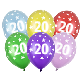 20 Års Balloner Farvemix