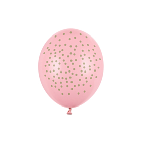 Guldprikkede Balloner Pastel Lyserød